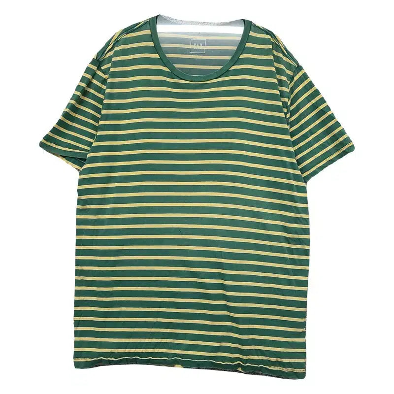 [BUNJANG] Gap Striped Green Short Sleeve T-Shirt (L) / 갭 스트라이프 그린 반팔티 L