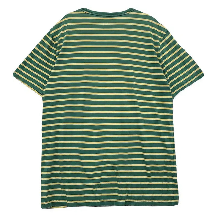 [BUNJANG] Gap Striped Green Short Sleeve T-Shirt (L) / 갭 스트라이프 그린 반팔티 L