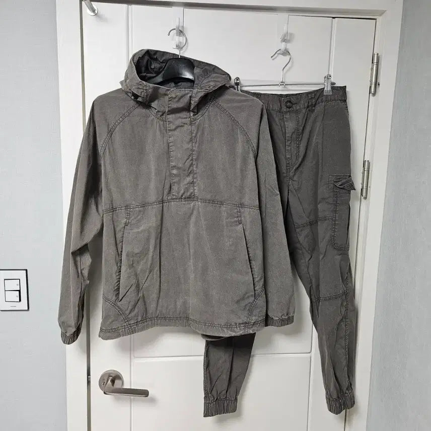 [BUNJANG] Nau Garment Dyed Setup (Jacket + Wide/Jogger Pants) Three-Piece Set / [새제품] Nau 가먼트다잉 셋업(자켓+와이드/조거 팬츠 쓰리피스)