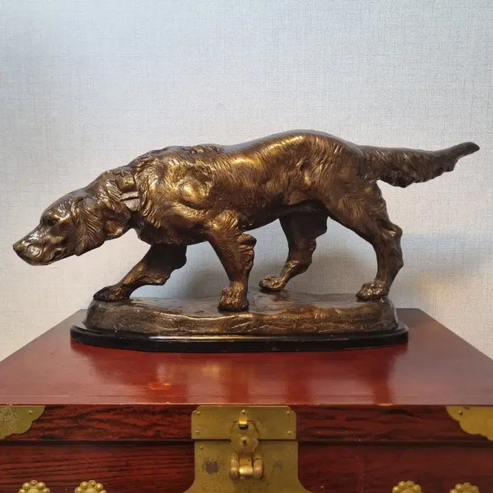 [BUNJANG] Thomas Cartier Bronze English Setter Sculpture / [프랑스 조각가 브론즈 작품] 잉글리쉬 세터 - 길이63cm