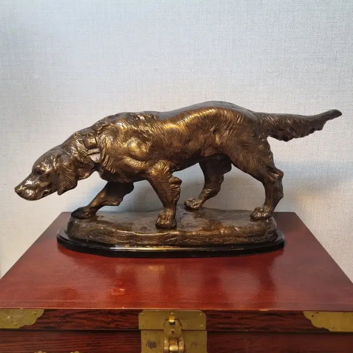[BUNJANG] Thomas Cartier Bronze English Setter Sculpture / [프랑스 조각가 브론즈 작품] 잉글리쉬 세터 - 길이63cm