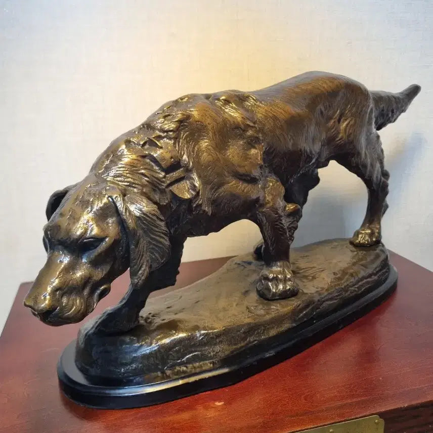 [BUNJANG] Thomas Cartier Bronze English Setter Sculpture / [프랑스 조각가 브론즈 작품] 잉글리쉬 세터 - 길이63cm