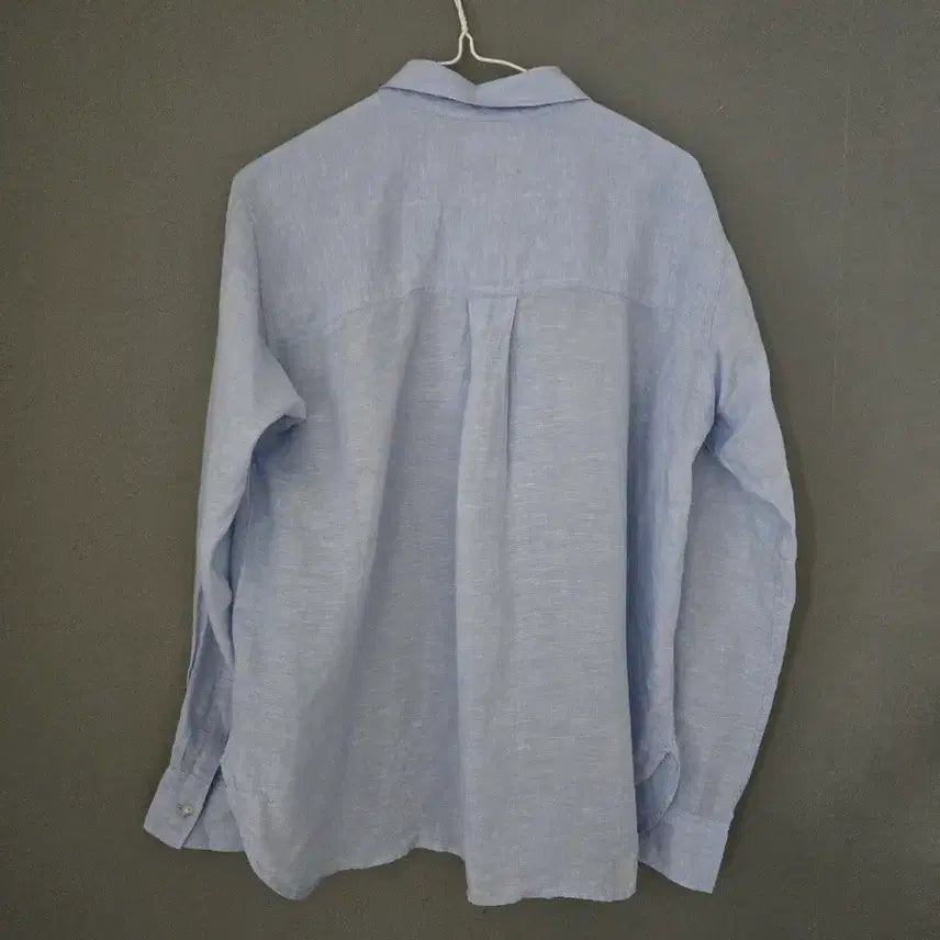 [BUNJANG] Uniqlo Linen Shirt L Sky Blue / 유니클로 린넨 셔츠 L 하늘색   새제품 100