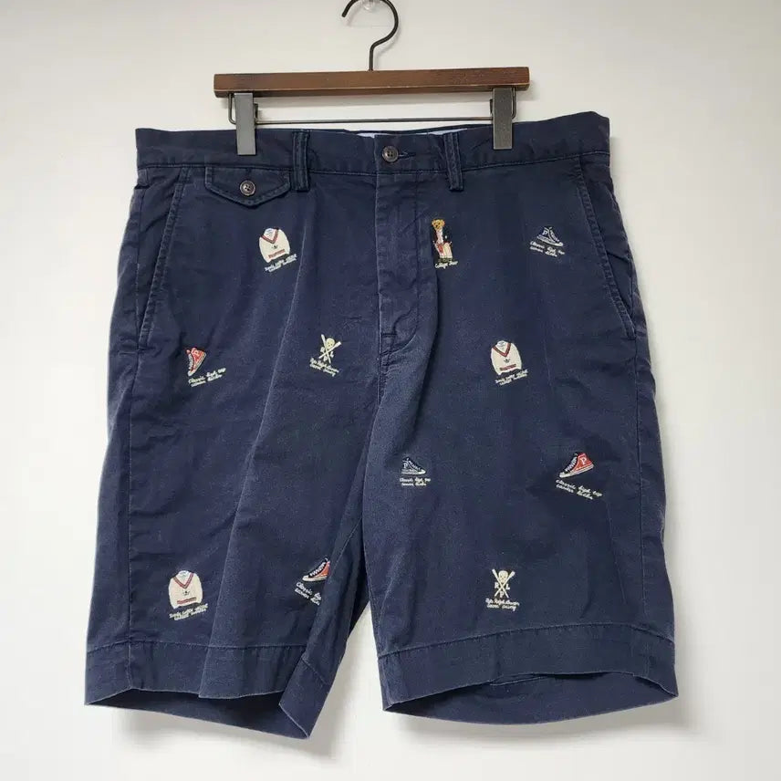 [BUNJANG] Polo Ralph Lauren Navy Bear Embroidery Shorts Size 33 / 폴로 랄프로렌 반바지 네이비 곰돌이 자수 33