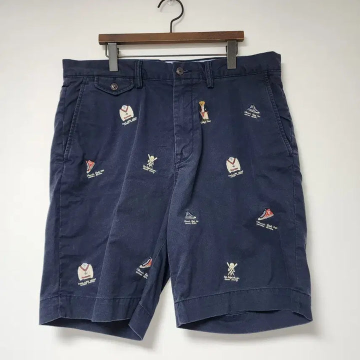 [BUNJANG] Polo Ralph Lauren Navy Bear Embroidery Shorts Size 33 / 폴로 랄프로렌 반바지 네이비 곰돌이 자수 33