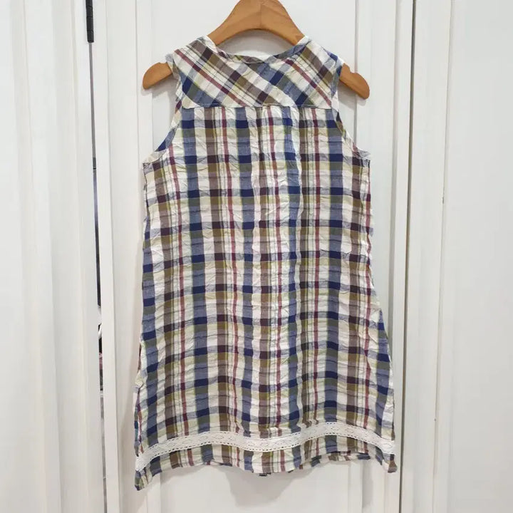 [BUNJANG] Palagu Ribbon Check Sleeveless Dress (Size 120) / 120 팔라구 리본 체크 민소매 원피스