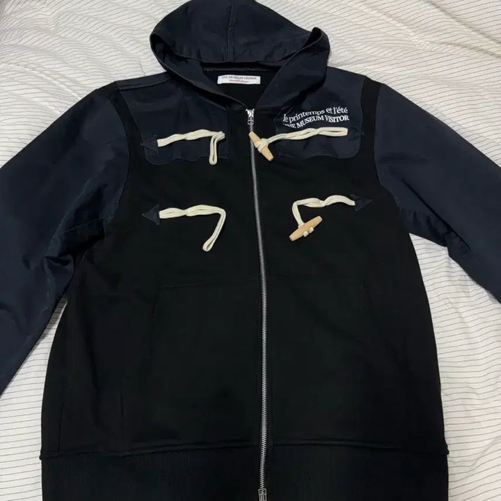 [BUNJANG] The Museum Visitor Hybrid Duffle Zip-Up Hoodie Dark Navy / 더뮤지엄비지터 하이브리드 더플 집업 후디 다크 네이비 L