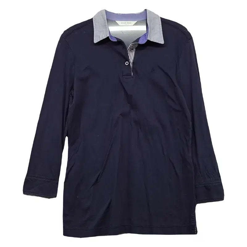 [BUNJANG] Beanpole Navy Logo Long Sleeve Polo Shirt 90 / 빈폴 네이비 로고 긴팔 카라티 90