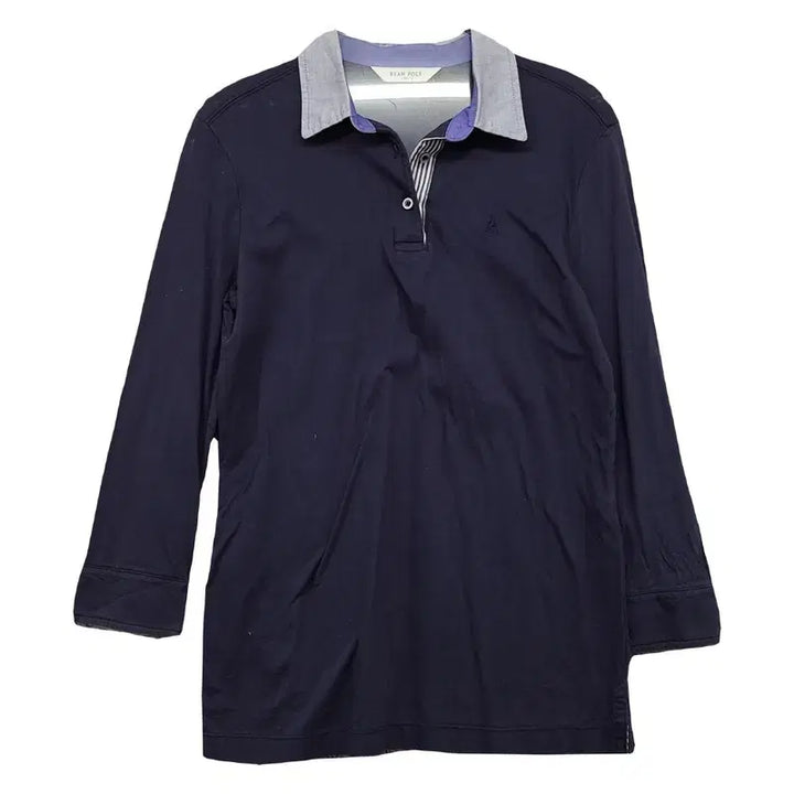 [BUNJANG] Beanpole Navy Logo Long Sleeve Polo Shirt 90 / 빈폴 네이비 로고 긴팔 카라티 90