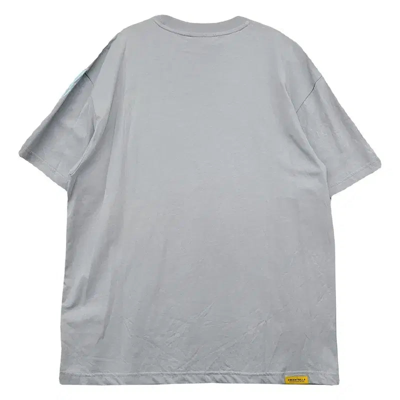 [BUNJANG] Vintril Printing Light Gray T-Shirt (Size L/100) / 빈트릴 프린팅 라이트 그레이 반팔티 L(100)