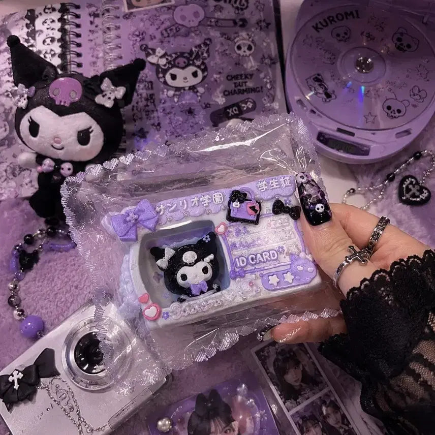[BUNJANG] Sanrio Kuromi Student ID "Mellangi" Keychain Charm / 쿠로미 학생증 말랑이