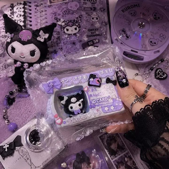 [BUNJANG] Sanrio Kuromi Student ID "Mellangi" Keychain Charm / 쿠로미 학생증 말랑이