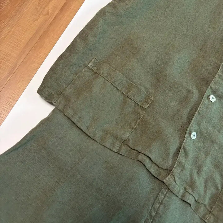 [BUNJANG] CARAMEL Kids Linen Shirt and Shorts Set / CARAMEL 키즈 리넨 셔츠 반바지 세트