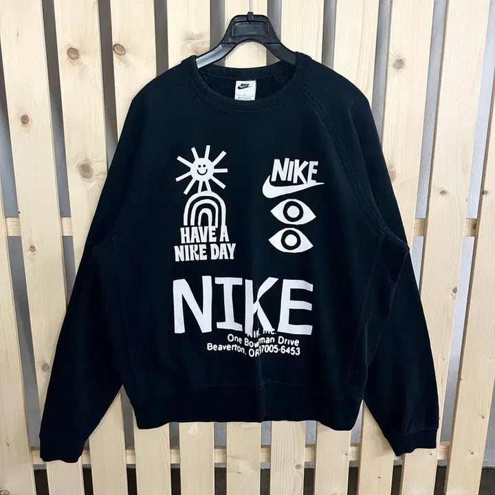 [BUNJANG] Nike Graphic Sweatshirt Black / (L) 나이키 그래픽 맨투맨 블랙