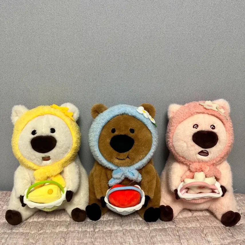 [BUNJANG] Flower Play Cokker Jjang Quokka 27cm Set of 3 Dolls / [새상품] 꽃놀이 코커짱 쿼카 27cm 3종세트 인형