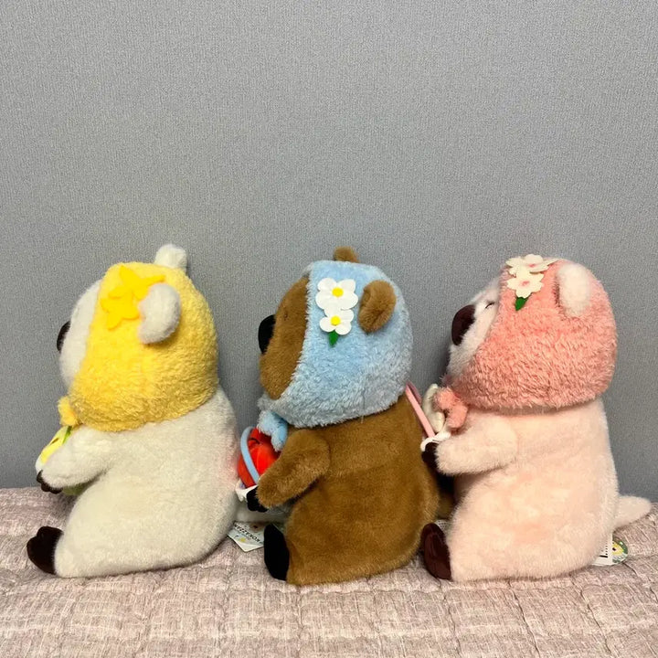 [BUNJANG] Flower Play Cokker Jjang Quokka 27cm Set of 3 Dolls / [새상품] 꽃놀이 코커짱 쿼카 27cm 3종세트 인형