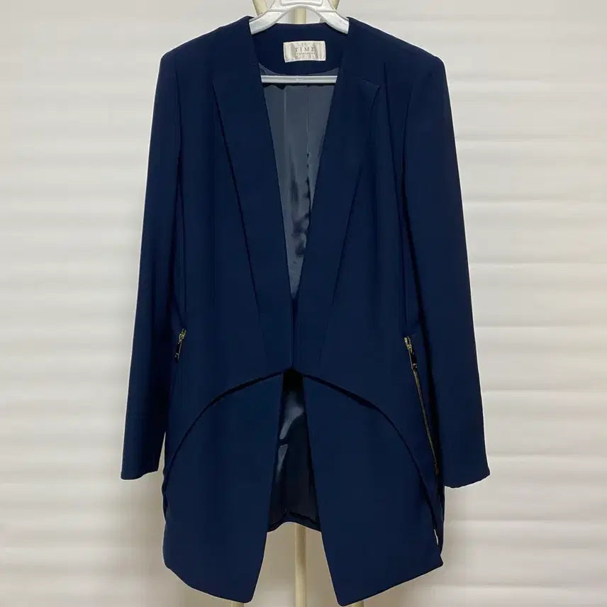 [BUNJANG] Time Postmodern Navy Long Jacket / 타임포스트모던 네이비 롱 자켓 82-94-160