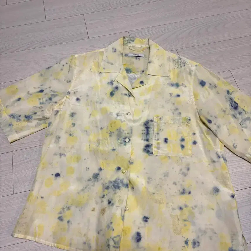 [BUNJANG] Teak Dyed Open Collar Shirt Free Size / teak 다이드 오픈 카라 셔츠 프리사이즈