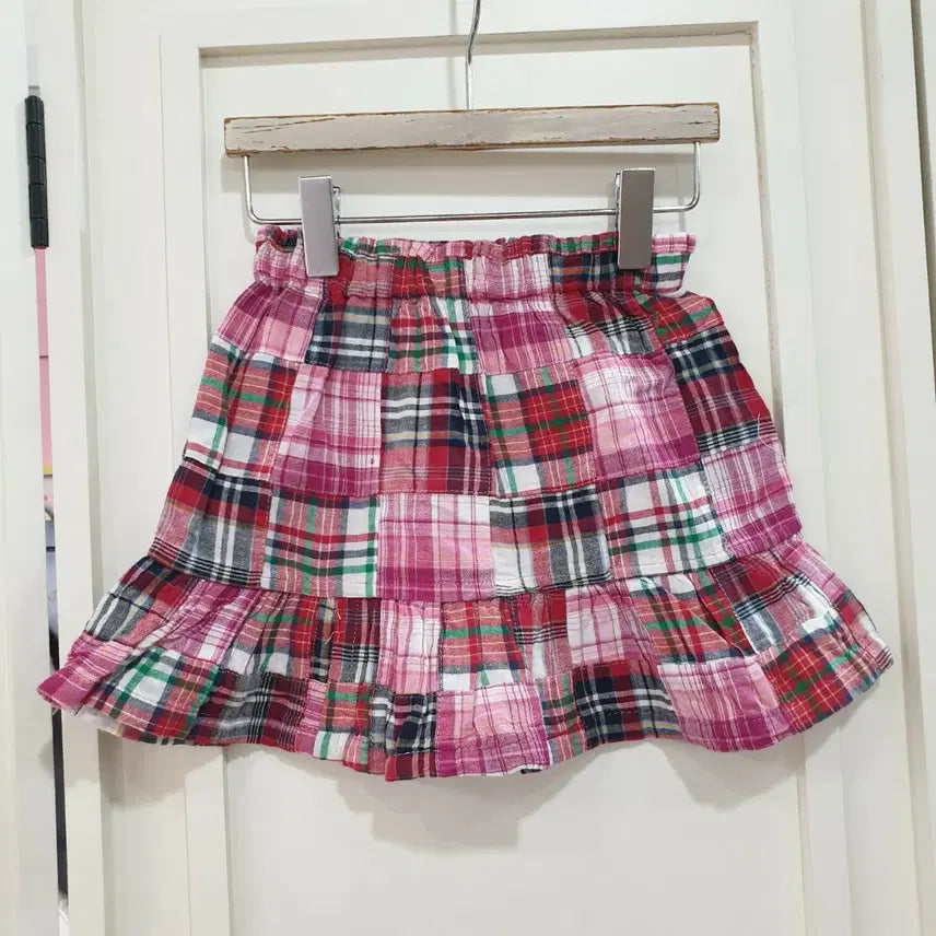 [BUNJANG] Check Pattern Frill Skirt (95-100) / 95-100 체크 패턴 프릴 스커트