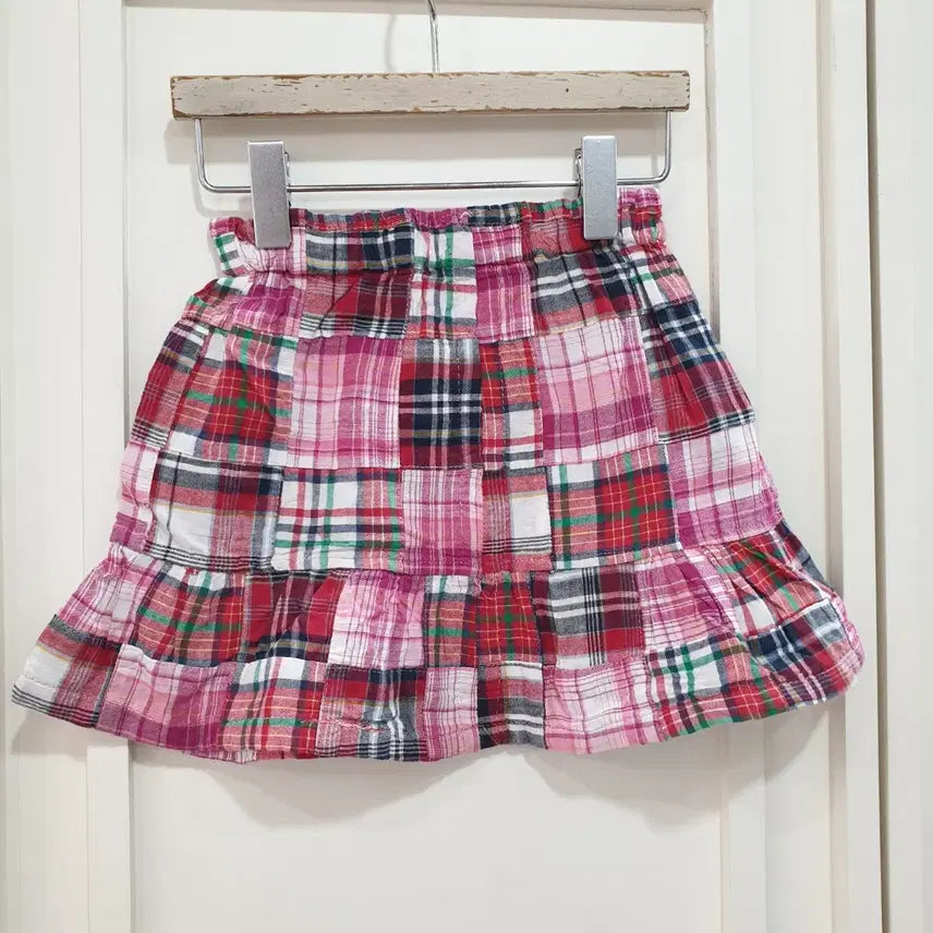 [BUNJANG] Check Pattern Frill Skirt (95-100) / 95-100 체크 패턴 프릴 스커트