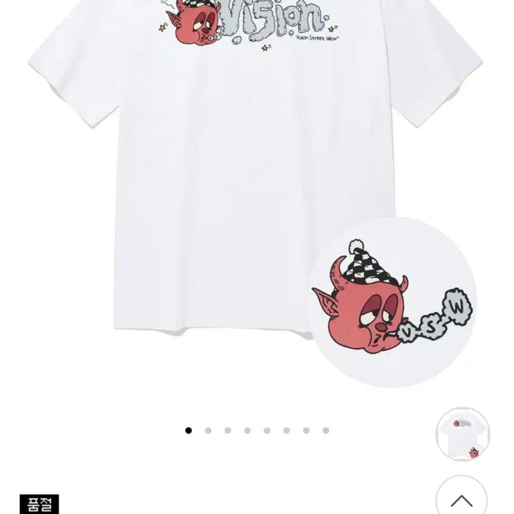 [BUNJANG] White Short-Sleeve T-Shirt with Devil Character and &