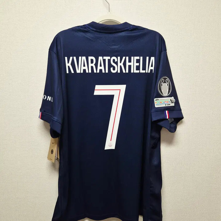 [BUNJANG] Paris Saint-Germain 25-26 Home Kit Khvicha Kvaratskhelia Authentic Jersey / (새상품) 25-26 파리 생제르망 홈 No.7 흐비차 정품 유니폼