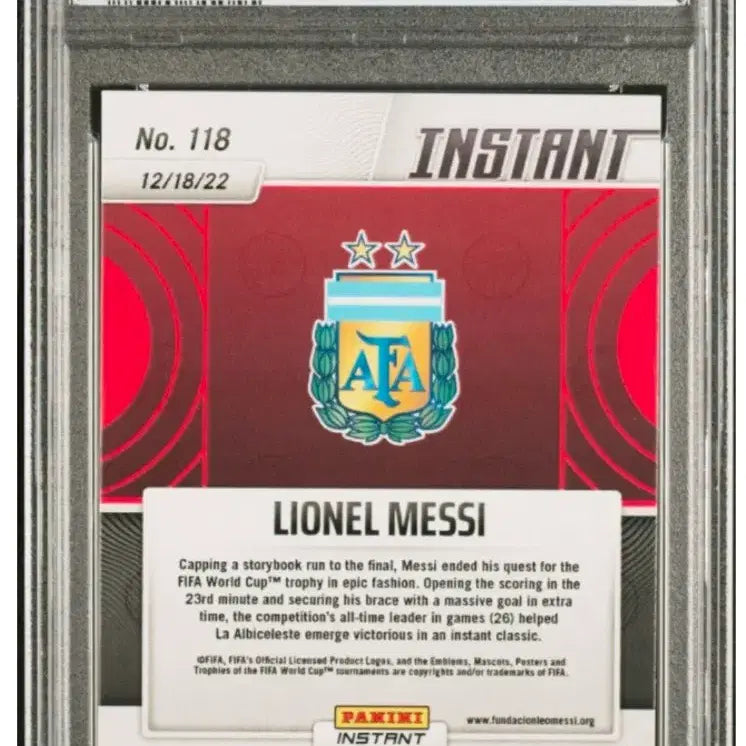 [BUNJANG] 2022 Panini Instant Lionel Messi World Cup Champions Card / 2022 파니니 instant 리오넬 메시 우승카드