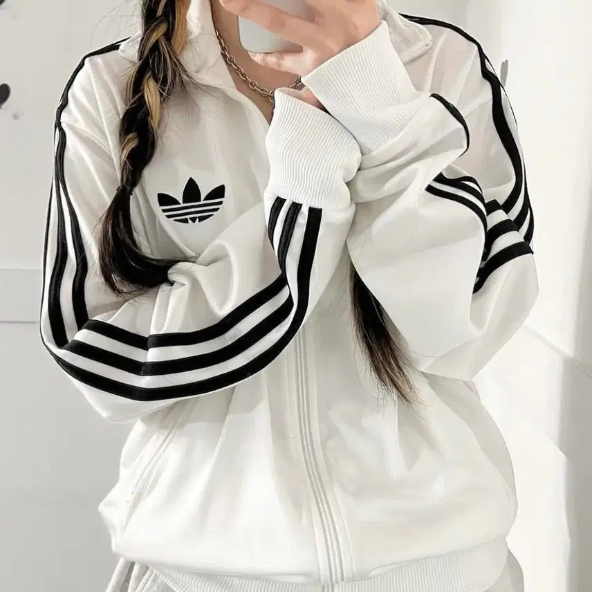[BUNJANG] Adidas Firebird White Jersey Track Top / 아디다스 구파이어버드 화이트 져지 트랙탑 대장