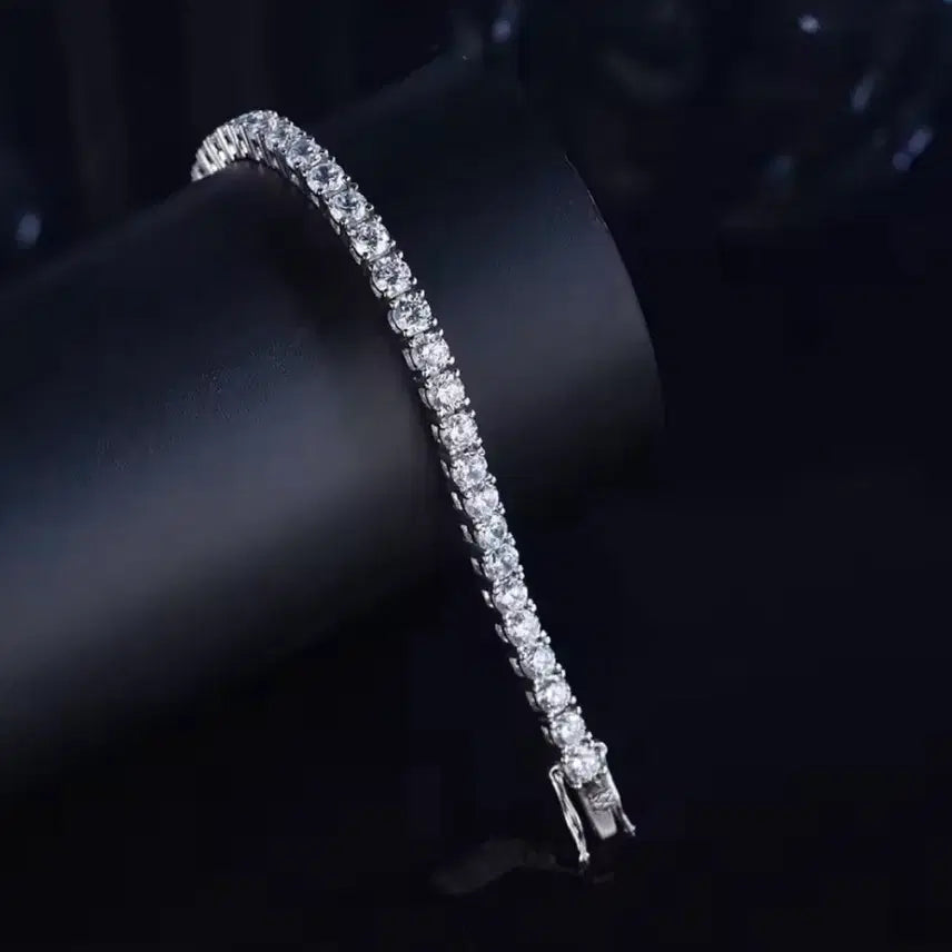 [BUNJANG] Moissanite Silver Tennis Bracelet 3mm 15.5cm / [925silver] 모이사나이트 실버 테니스팔찌 3mm 15.5cm