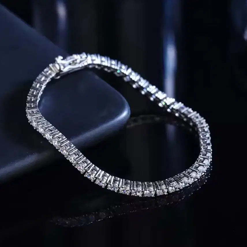 [BUNJANG] Moissanite Silver Tennis Bracelet 3mm 15.5cm / [925silver] 모이사나이트 실버 테니스팔찌 3mm 15.5cm