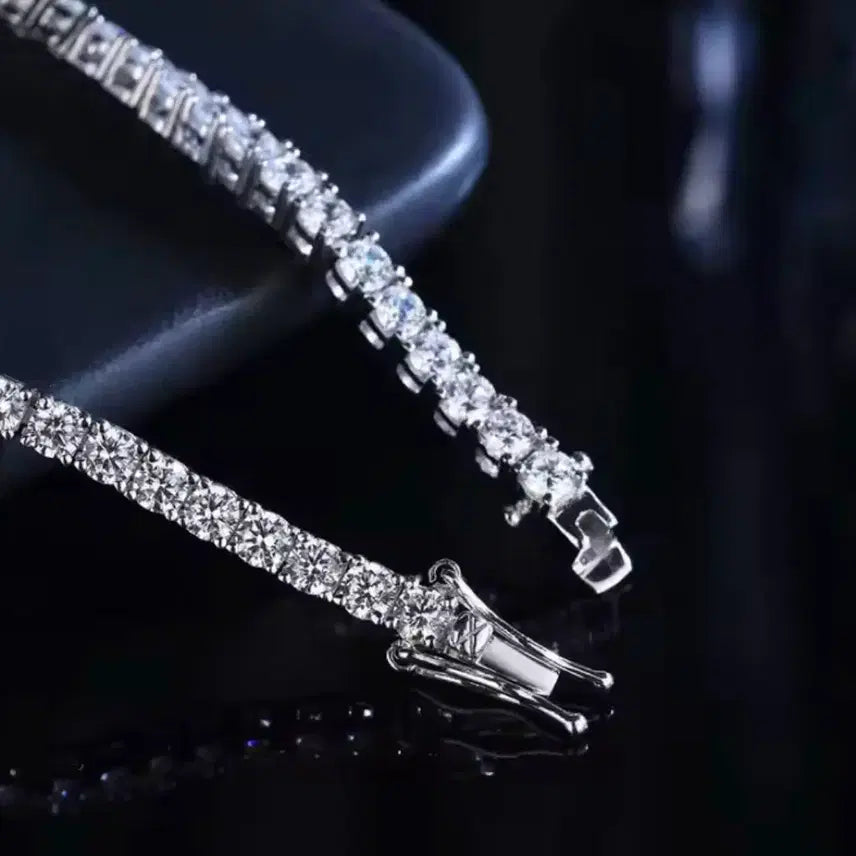 [BUNJANG] Moissanite Silver Tennis Bracelet 3mm 15.5cm / [925silver] 모이사나이트 실버 테니스팔찌 3mm 15.5cm
