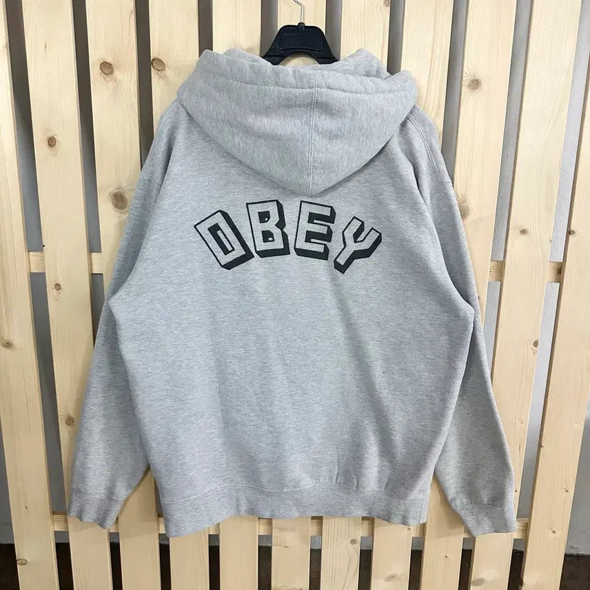 [BUNJANG] OBEY Big Logo Hoodie Gray L / (L) 오베이 빅로고 후드티 그레이