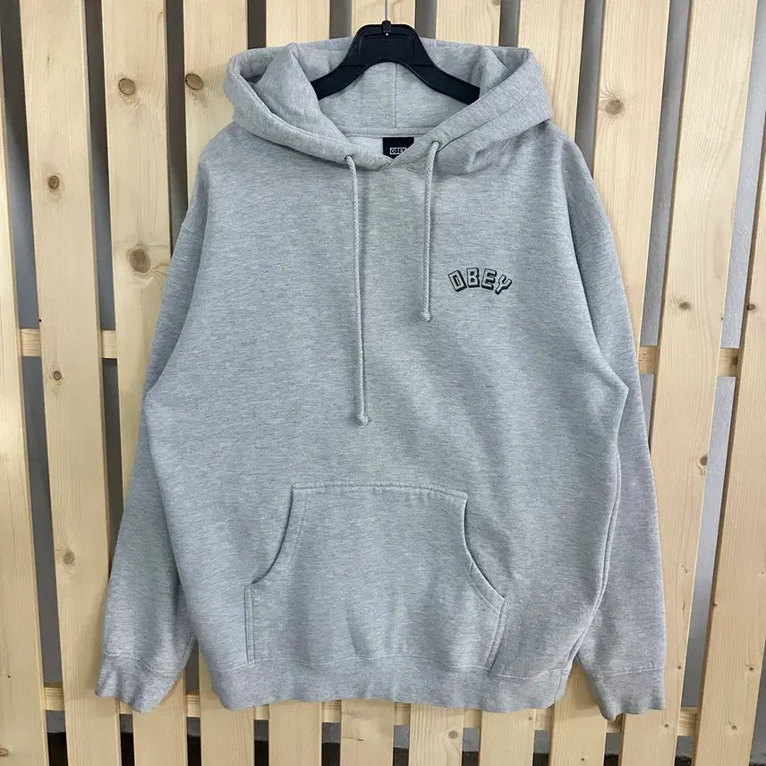 [BUNJANG] OBEY Big Logo Hoodie Gray L / (L) 오베이 빅로고 후드티 그레이