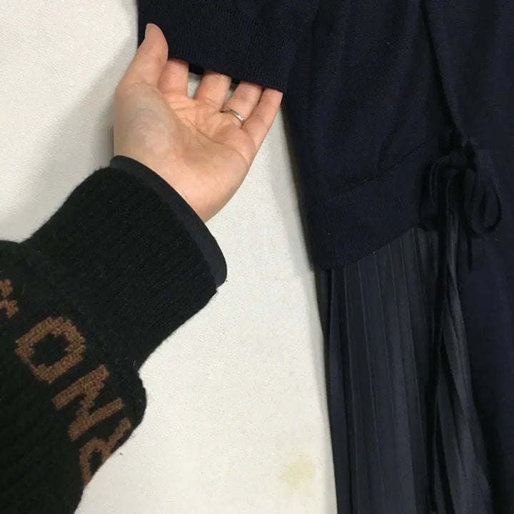 [BUNJANG] Hanssem Form Studio Knit Pleats Dress F / 한섬 폼스튜디오 니트 플리츠 원피스 F