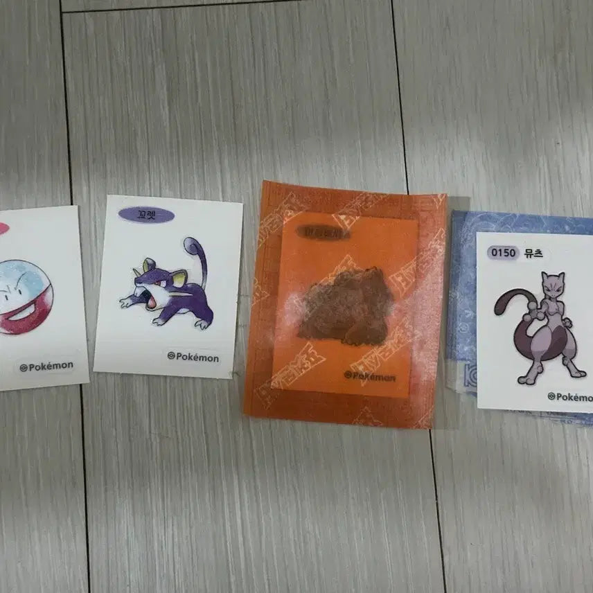 [BUNJANG] Pokemon Stickers 4 Types (Mewtwo, Bulbasaur, Gengar, Rattata) / 포켓몬 띠부씰 4종 (뮤츠, 이상해씨, 팬텀, 꼬렛 )