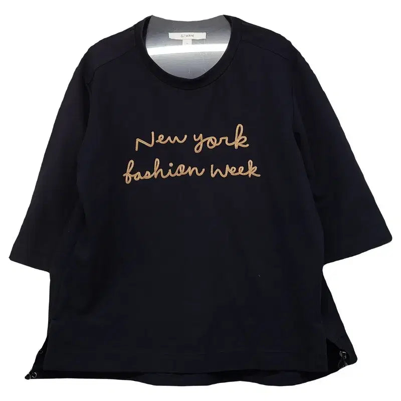 [BUNJANG] SJ Printing Short Sleeve T-Shirt Black / SJ 와니 프린팅 블랙 반팔티 90