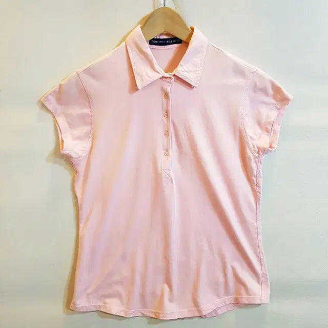 [BUNJANG] Tommy Hilfiger Rayon Spandex T-Shirt Pink / TOMMY HILFIGER 타미힐피거 티셔츠 핑크