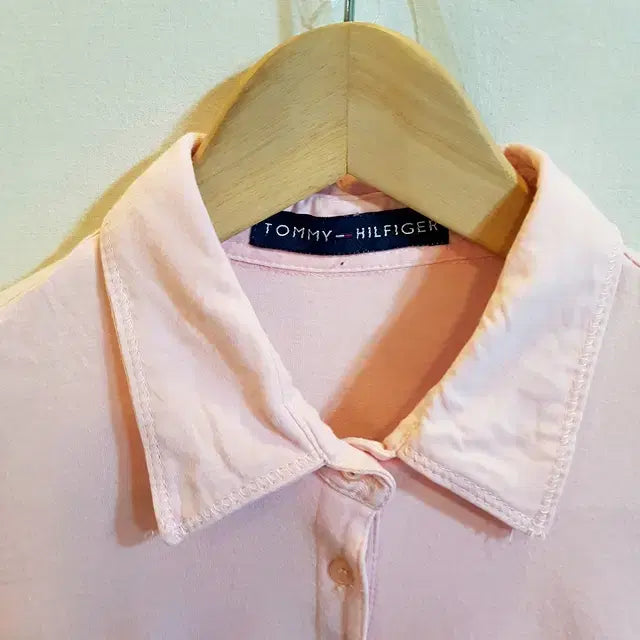 [BUNJANG] Tommy Hilfiger Rayon Spandex T-Shirt Pink / TOMMY HILFIGER 타미힐피거 티셔츠 핑크