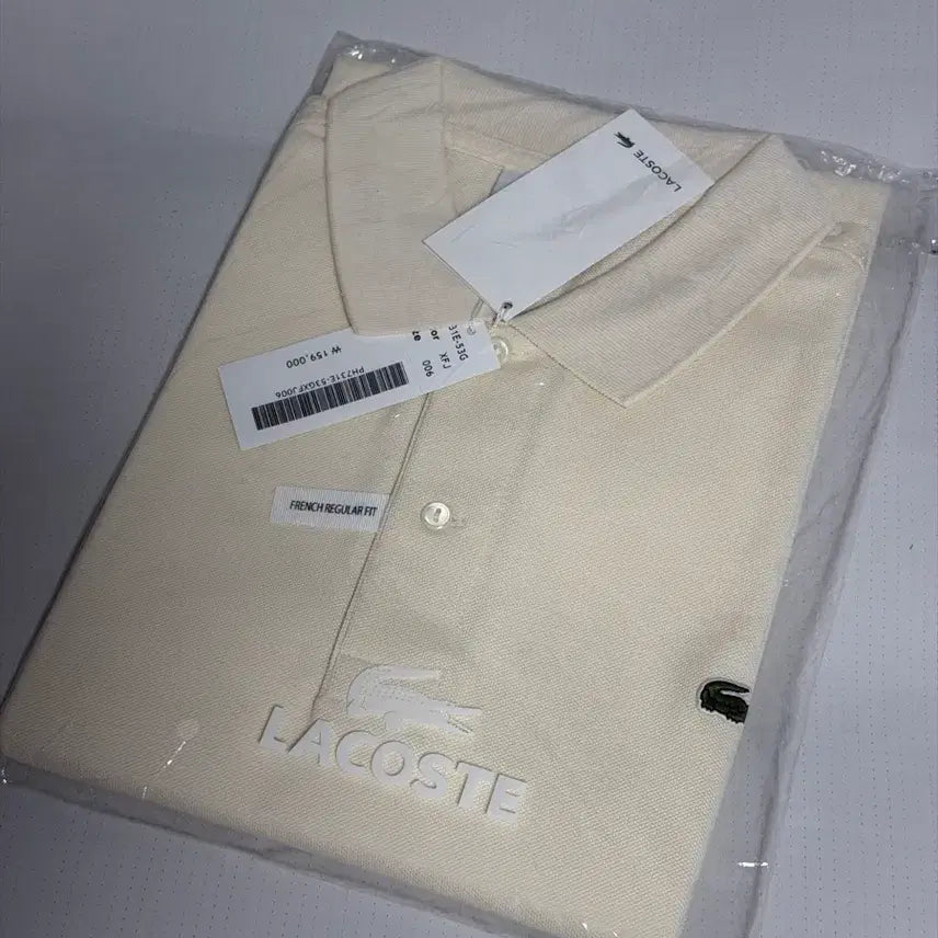 [SOLD OUT] 라코스테 프렌치 레귤러핏 폴로 셔츠 크림 6 사이즈 새상품