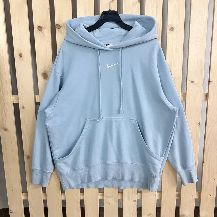 [BUNJANG] Nike Swoosh Hoodie Sky Blue / (L) 나이키 스우시 후드티 하늘색 스카이블루