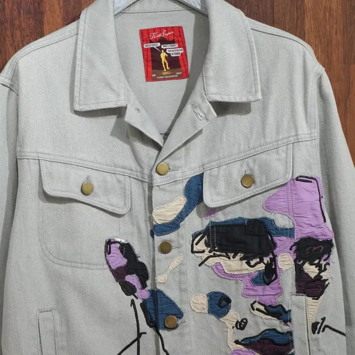 [BUNJANG] KidSuper 23AW Face Embroidered Denim Jacket / 키드슈퍼 23AW 엠브로이더리 데님 자켓