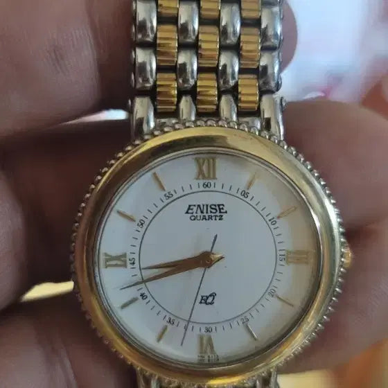 [BUNJANG] Enise 18K Gold Crown Sapphire Crystal Combination Watch / 명품 스위스 Enise 18k크가운 시계배터리: 오늘 최고급 새