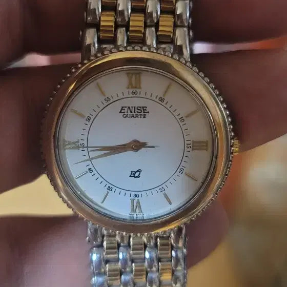 [BUNJANG] Enise 18K Gold Crown Sapphire Crystal Combination Watch / 명품 스위스 Enise 18k크가운 시계배터리: 오늘 최고급 새