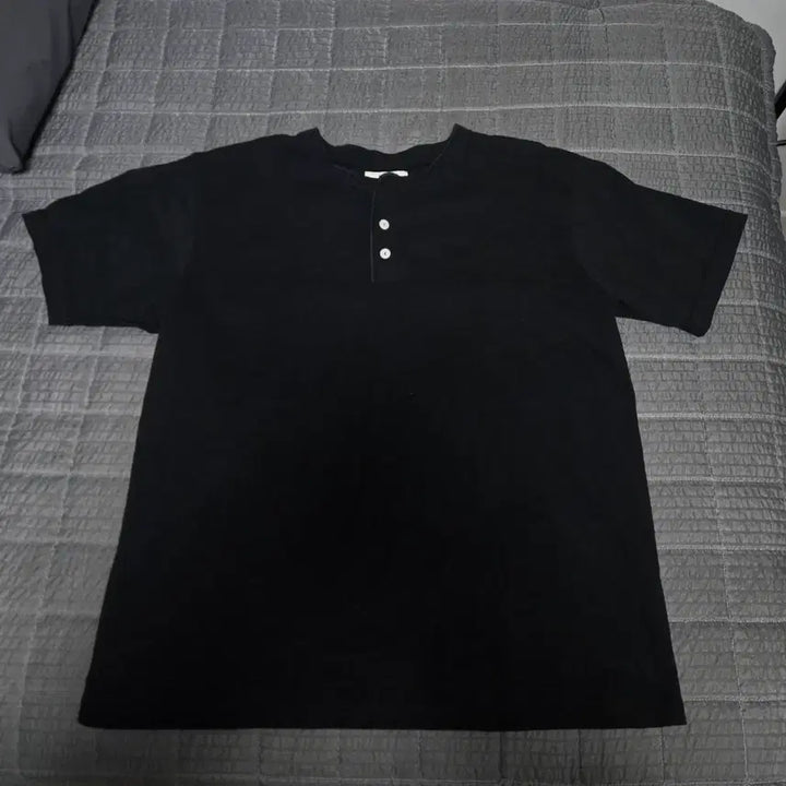 [BUNJANG] OCONQUER Henley Neck T-Shirt Black XXL / 오콘쿼 헨리넥 블랙 xxl