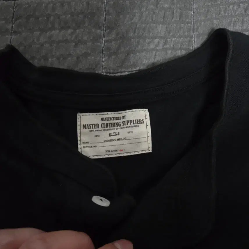 [BUNJANG] OCONQUER Henley Neck T-Shirt Black XXL / 오콘쿼 헨리넥 블랙 xxl