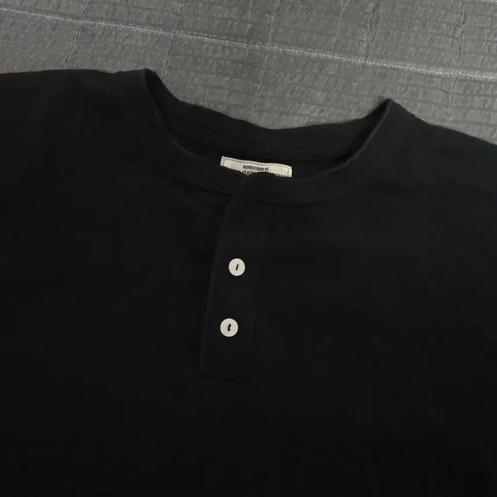 [BUNJANG] OCONQUER Henley Neck T-Shirt Black XXL / 오콘쿼 헨리넥 블랙 xxl
