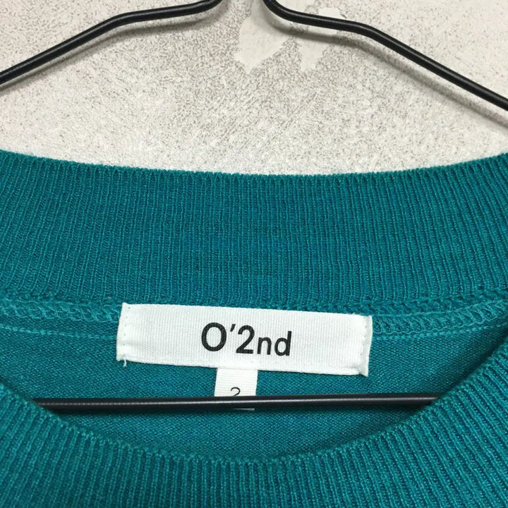[BUNJANG] Ozoc Embroidered Lettering Short-Sleeve Knit 90 / 오즈세컨 자수 레터링 반팔 니트 90