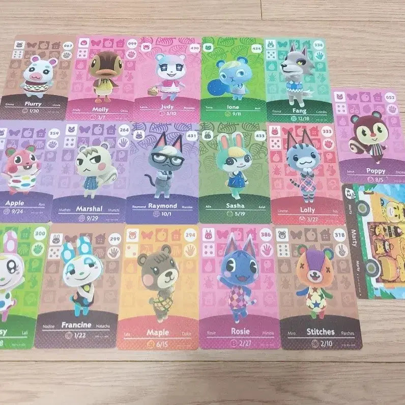[SOLD OUT] 닌텐도 동물의숲 호환 아미보카드 뽀야미 잭슨 쭈니 미첼 사이다 마티 패치