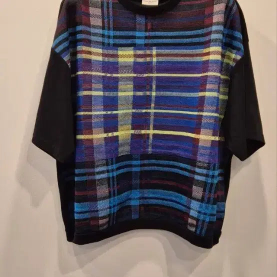 [BUNJANG] Dries Van Noten Check Knit Panel T-Shirt / 드리스반노튼  프리   체크니트배색   티셔츠