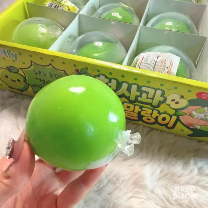 [BUNJANG] Green Apple Squishy Ball + Square Cheese Transparent Squishy Set / [오픈이벤트]청사과왁뿌+사각치즈투명슬랑이 2종 set